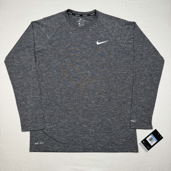 Nike Other - NWT Nike Swim Shirt Men's Medium Crew Neck Long Sleeve Dri-Fit UPF 40+ Gray